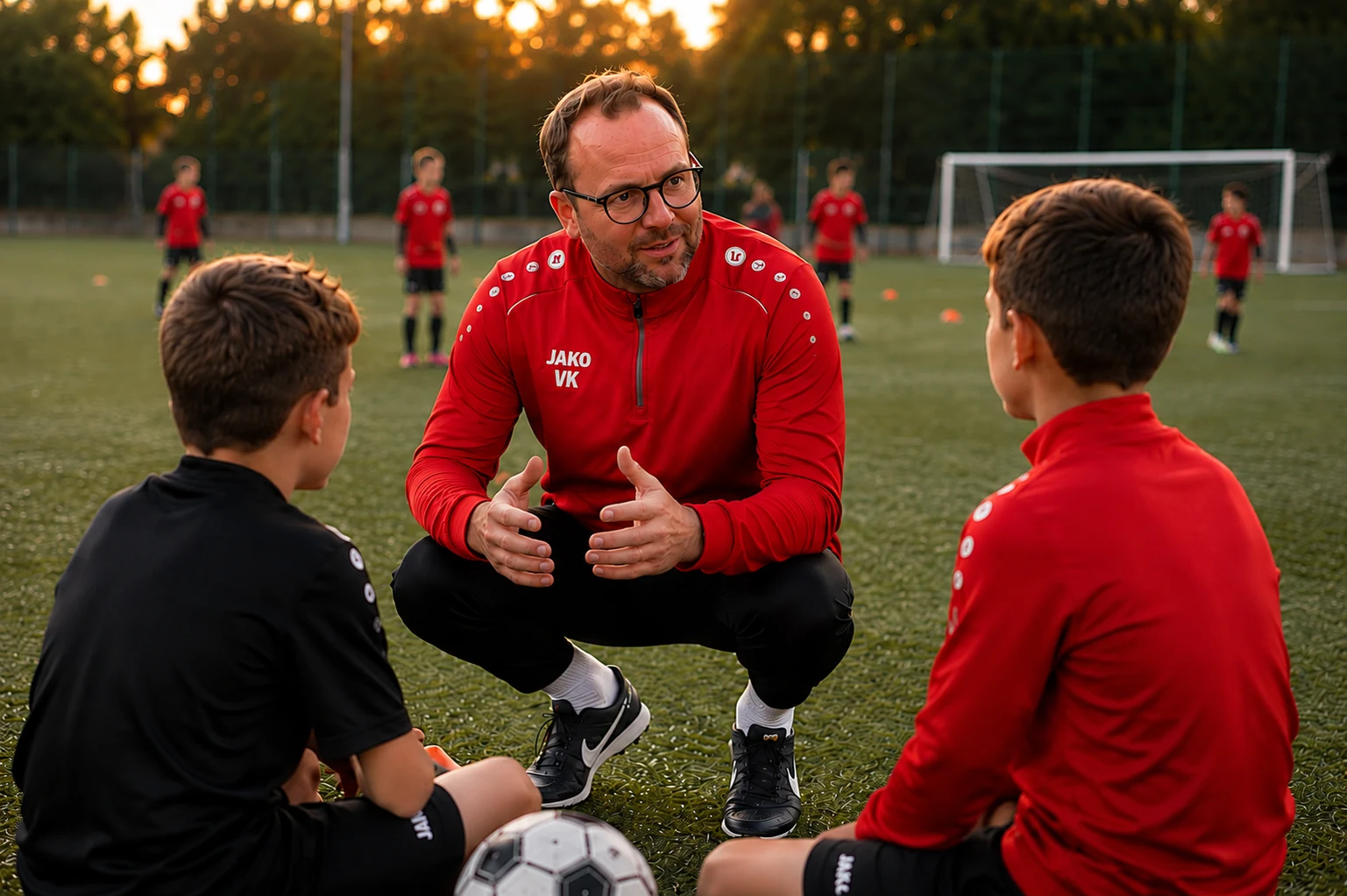 Vincent Kunis tijdens voetbalcoaching en begeleiding